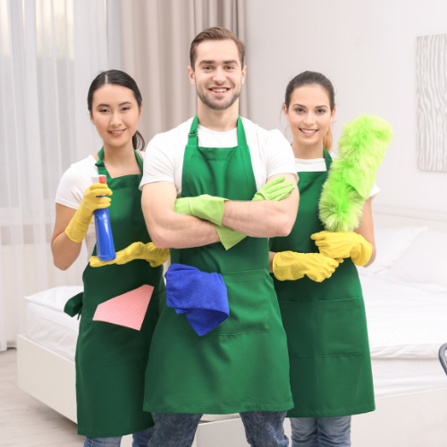 A group of cleaning workers