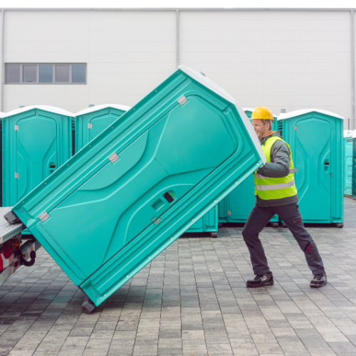 Image of a portable toilet facility